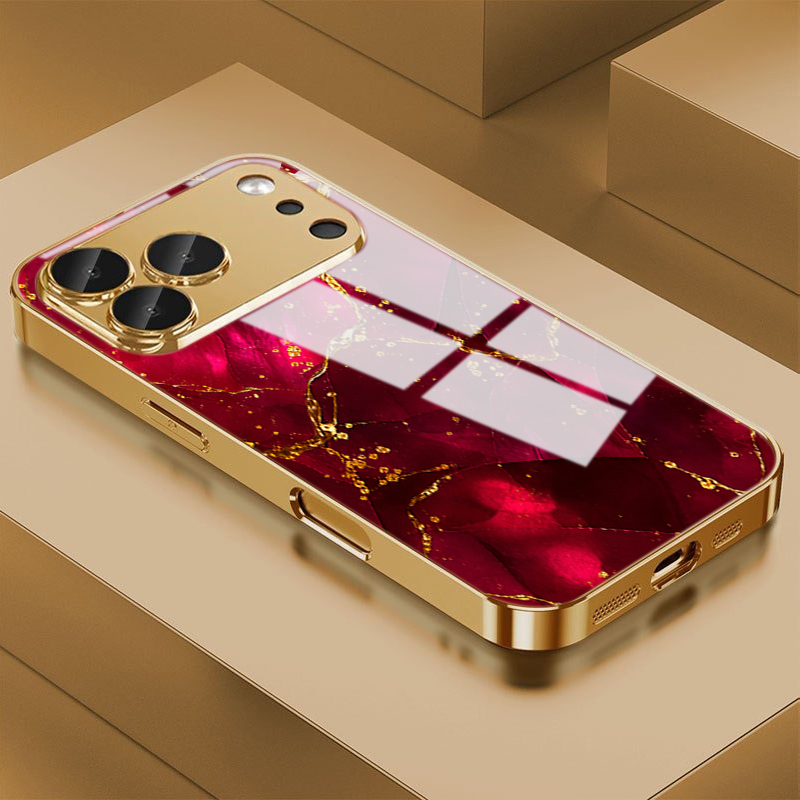 Phone Accessories Wholesale - Crimson Crack Tempered Glass Phone Case