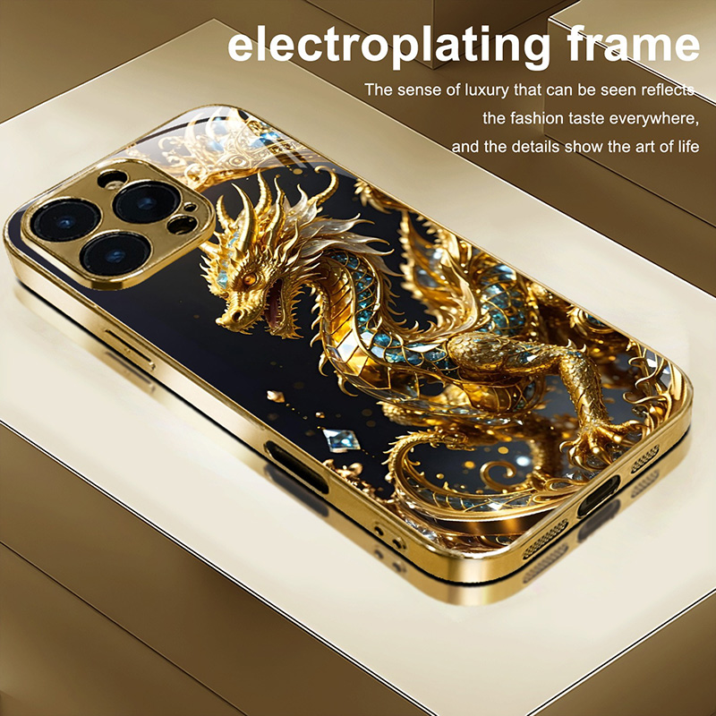 Phone Accessories Wholesale - Cool Golden Dragon Pattern Gold Metallic
