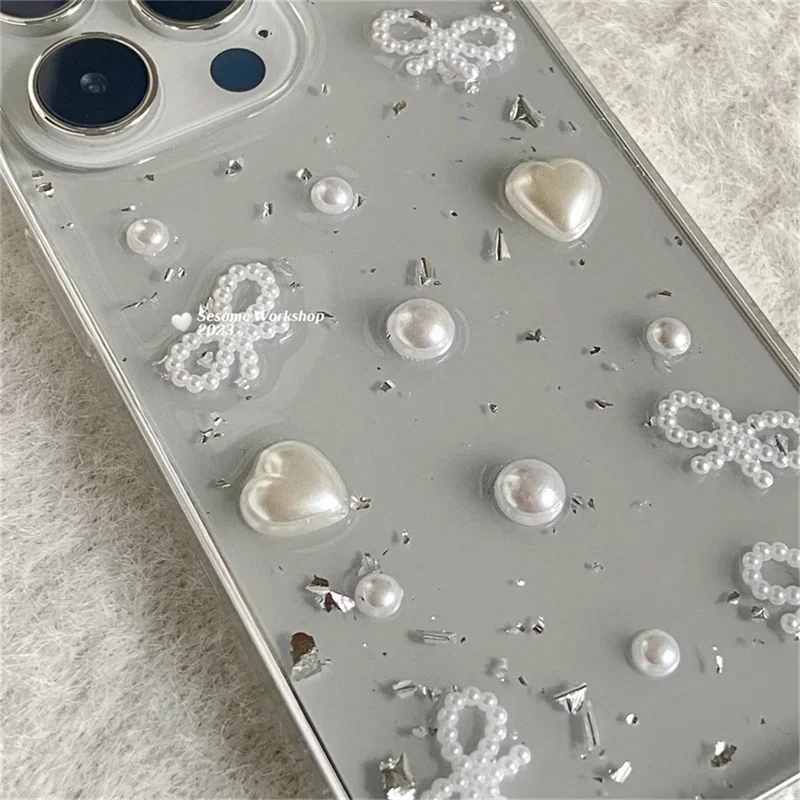 3D Pearl Bowknot Silver Foil P - Phone Accessories Wholesale In China review and price