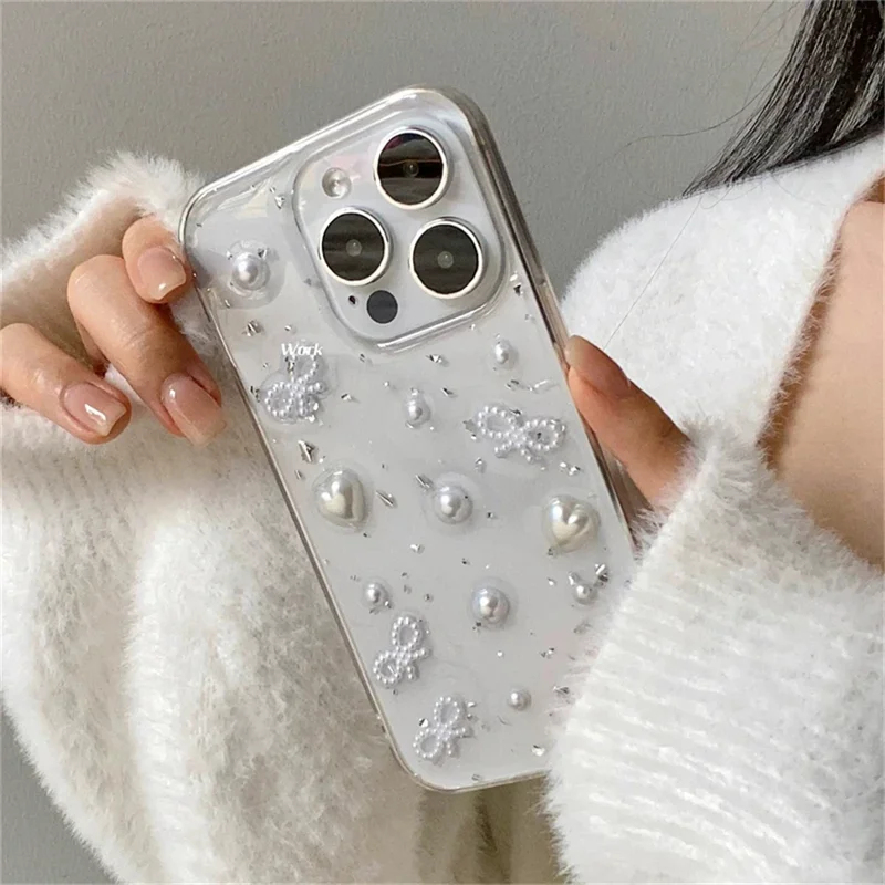 3D Pearl Bowknot Silver Foil P - Phone Accessories Wholesale In China review and price