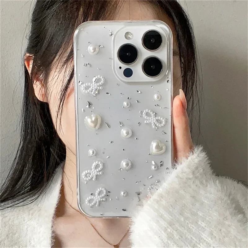 3D Pearl Bowknot Silver Foil P - Phone Accessories Wholesale In China review and price